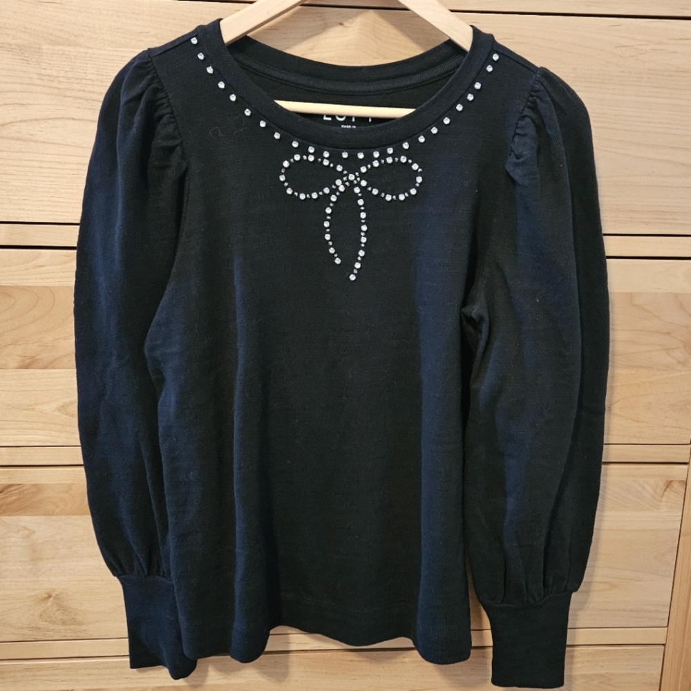 NWOT Loft black embellished sweater